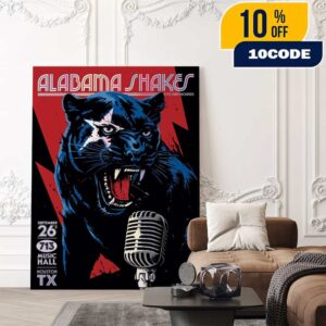 Alabama Shakes With Greyhounds Event On September 26 2025 At 713 Music Hall Houston TX Comeback Tour Show Poster Artwork By Studio Mark5 Poster Canvas Home Decor