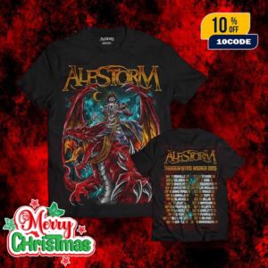 Alestorm Merch Collection USA Tour 2025 Tourshirt USA Ver 2 Artwork Two Sides With Tour Dates Backprint Unisex T-Shirt