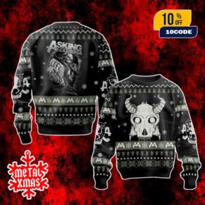 Asking Alexandria Ugly Christmas Sweater Rock Band Holiday Outfit For Music Fans And Xmas Parties