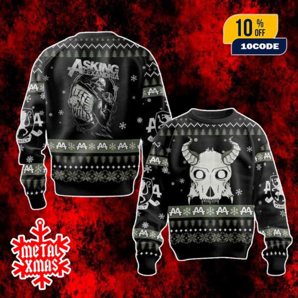Asking Alexandria Ugly Christmas Sweater Rock Band Holiday Outfit For Music Fans And Xmas Parties