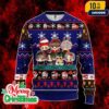 BTS Logo Ugly Christmas Sweater Red Knit Holiday Jumper with Kpop Band Design Snowflake Tree and Festive Pattern