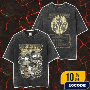 Babymetal World Tour 2025-2026 In Asia Busan International Rock Festival Merchandise Kon Kon Event Tee With Tour Dates Backprint Merch Unisex Two Sided Washed T-Shirt