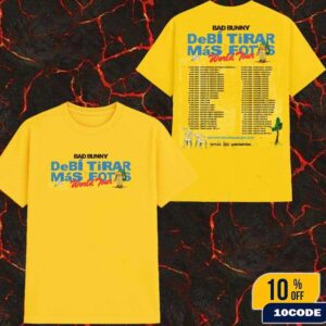 Bad Bunny Debi Tirar Mas Fotos World Tour 2025-2025 Full Dates List Fans Gift Classic Two Sides T-Shirt