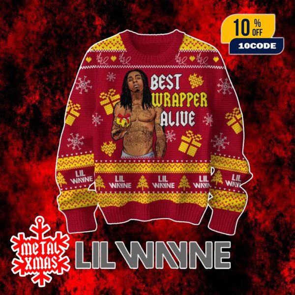 Best Wrapper Alive Lil Wayne Ugly Christmas Sweater Holiday Knit Gift
