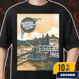 Billy Strings With Bryan Sutton ft Royal Masat On September 15 2025 At Nashville Tennessee Ryman Auditorium Poster Event Artwork By Travis Bone Second Day Unisex T-Shirt