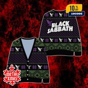 Black Sabbath Ugly Christmas Sweater Knitted Cardigan For Rock And Metal Fans