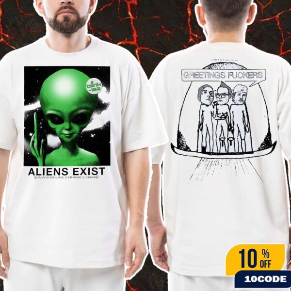 Blink-182 Aliens Exist Missionary Impossible Tour 2025 Merch Two Sides T-Shirt