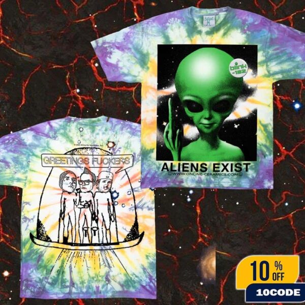 Blink-182 Aliens Exist Tye Die Tee Missionary Impossible Tour 2025 Merch Shirt