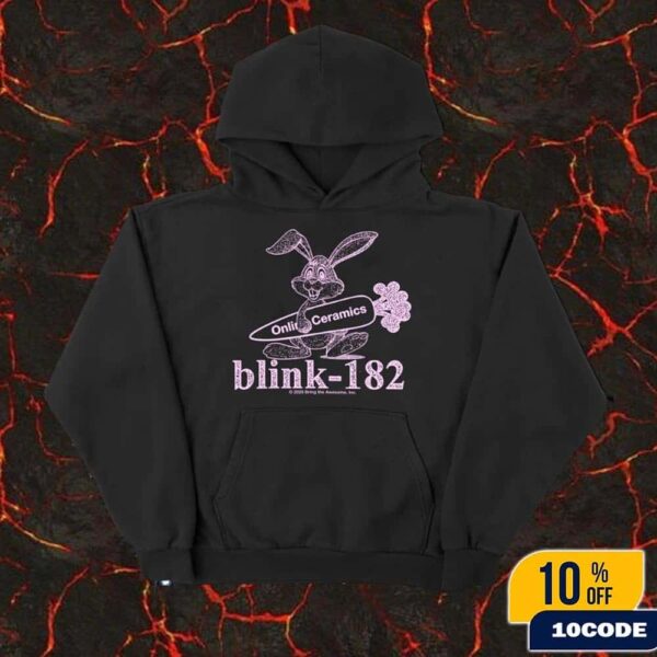 Blink-182 Bunny Logo Black Hoodie Missionary Impossible Tour 2025 Merch T-Shirt