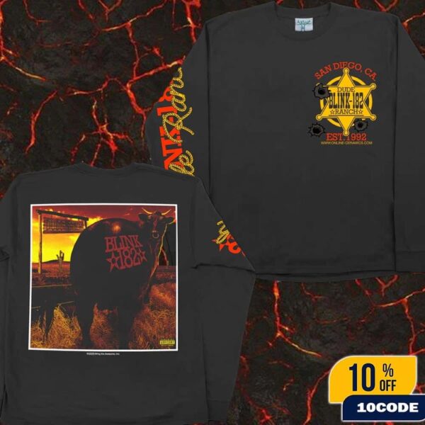 Blink-182 Dude Ranch Long Sleeve Tee The Missionary Impossible Tour 2025 Merchandise Shirt