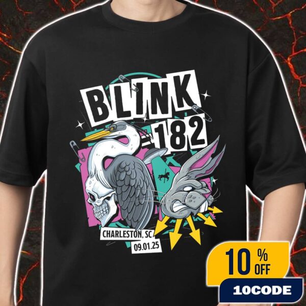 Blink-182 Missionary Impossible 2025 At Charleston South Carolina On September 1 2025 Artwork By Alex Tillbrook Merch Unisex T-Shirt