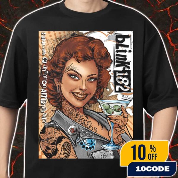Blink-182 Missionary Impossible 2025 Tour Poster Event Artwork By Kathleen Goff At Huntsville September 22 2025 Merch Unisex T-Shirt