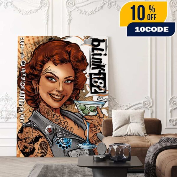 Blink-182 Missionary Impossible 2025 Tour Poster Event Artwork By Kathleen Goff At Huntsville September 22 2025 Poster Canvas Home Decor