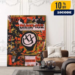 Blink-182 Missionary Impossible Tour Event Poster Artwork By Jordan Kamp Ver 1 On September 27 2025 At Kansas City MO With Alkaline Trio x End It Poster Canvas Home Decor