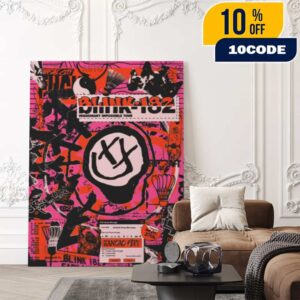 Blink-182 Missionary Impossible Tour Event Poster Artwork By Jordan Kamp Ver 2 On September 27 2025 At Kansas City MO With Alkaline Trio x End It Poster Canvas Home Decor
