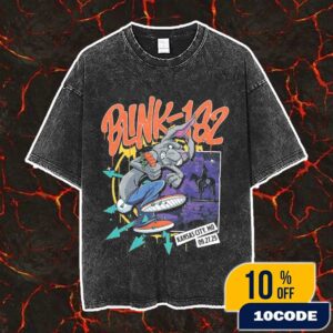 Blink-182 Missionary Impossible Tour Event Tee Artwork By Alex Tillbrook On September 27 2025 At Kansas City MO With Alkaline Trio x End It Vintage Washed Unisex T-Shirt
