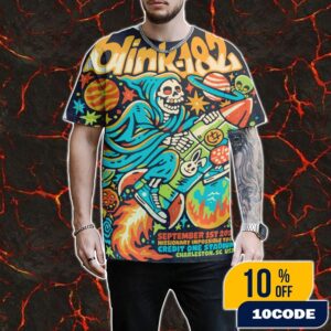 Blink-182 Missionary Impossible Tour On September 1st 2025 At Credit One Stadium Charleston SC USA Show Number Four Poster Artwork By Sindy Sinn All Over Print Graphic T-Shirt, Hoodie