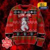 Blink-182 Christmas Jumper Novelty Ugly Sweater Knitted In Teal And Pink Featuring Logo And Ice Cream Graphic