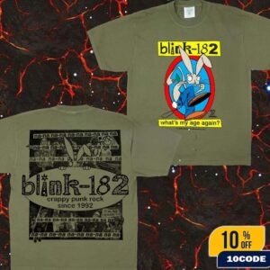 Blink 182 What’s My Age Again Missionary Impossible Tour 2025 Blink 182 Crappy Punk Rock Since 1992 Merch Two Sides T Shirt