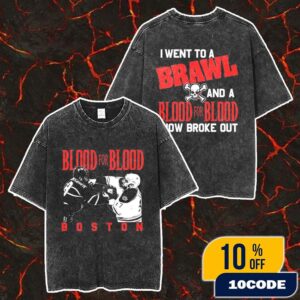 Blood For Blood Brawl Collection I Went To A Brawl And A Blood For Blood Show Broke Out Boston 2025 Show Merch Unisex Two Sided Washed T-Shirt