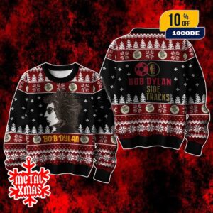 Bob Dylan Side Tracks Ugly Christmas Sweater Holiday Knit for Music Fans