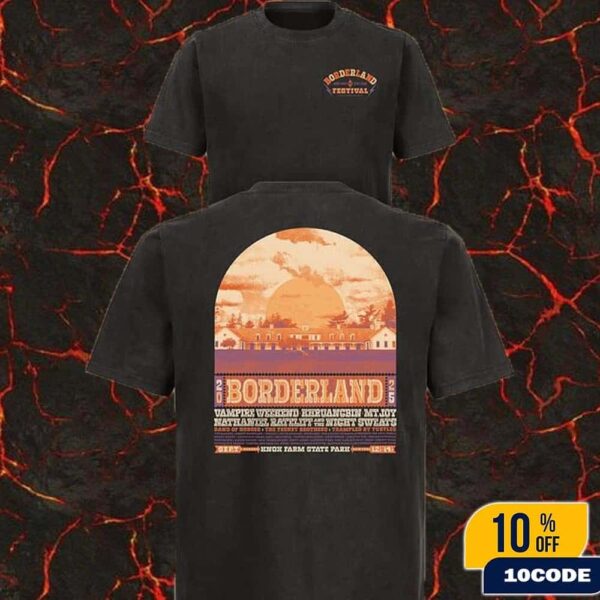 Borderland Festival 2025 In New York Full Line-Up Black Tee Merch At Knox Farm State Park East Aurora On September 12 13 14 2025 Classic Two Sides T-Shirt