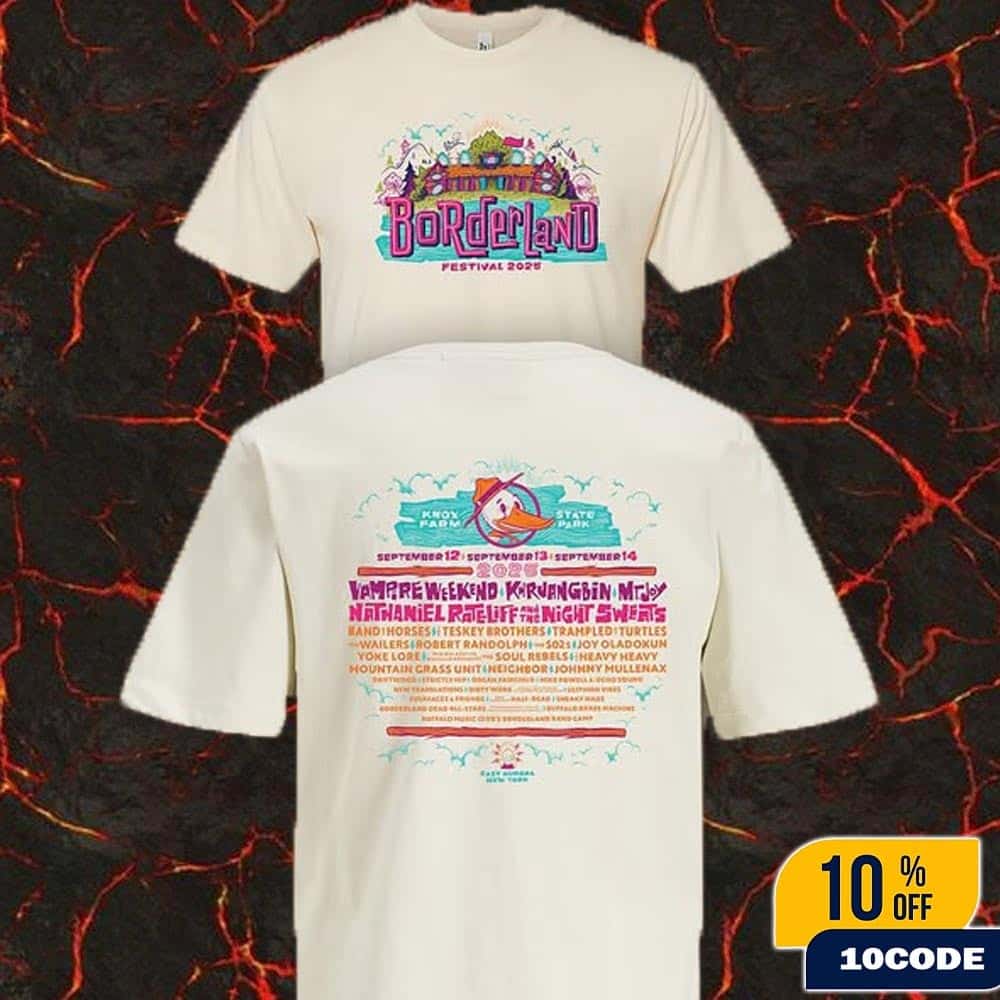 Borderland Festival 2025 In New York Full Line-Up Duck Tee Merch At Knox Farm State Park East Aurora On September 12 13 14 2025 Unisex Two Sides T-Shirt Borderland Festival 2025 In New York Full Line-Up Duck Tee Merch At Knox Farm State Park East Aurora On September 12 13 14 2025 Unisex Two Sides T-Shirt