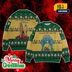 Breaking Bad Ugly Christmas Sweater Game Of Meth Let’s Get Stoned Holiday Jumper Gift