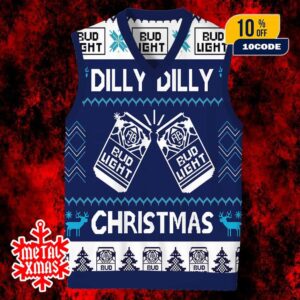 Bud Light Ugly Sweater Gile Dilly Dilly Christmas Beer Vest Holiday Jumper