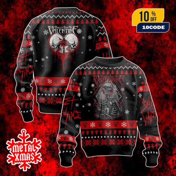 Bullet For My Valentine Snowflake Knit Ugly Christmas Sweater Heavy Metal Fans Jumper