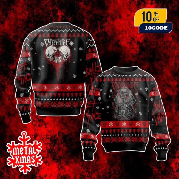 Bullet For My Valentine Ugly Christmas Sweater Rock Band Holiday Knit