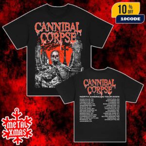 Cannibal Corpse Graveside 2025 North American Tour With Tour Dates Backprint Unisex Double Sides T-Shirt