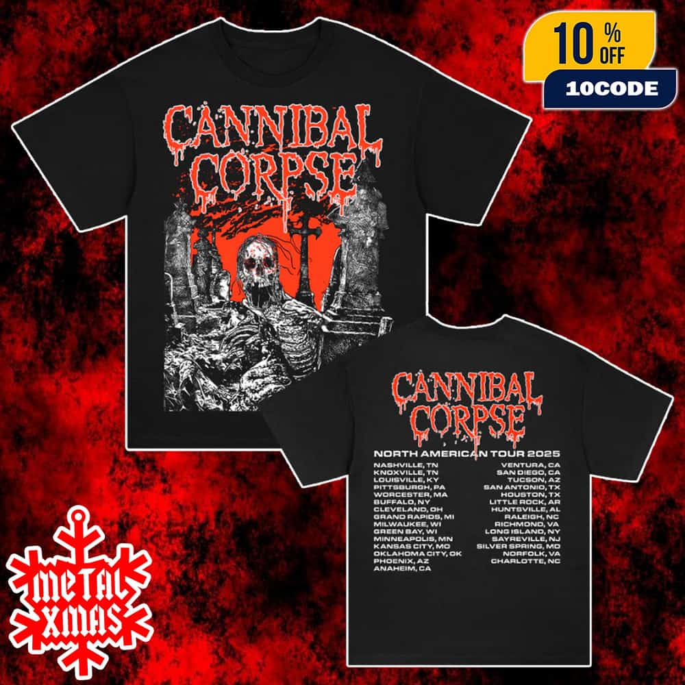 Cannibal Corpse Graveside 2025 North American Tour With Tour Dates Backprint Unisex Double Sides T-Shirt Cannibal Corpse Graveside 2025 North American Tour With Tour Dates Backprint Unisex Double Sides T-Shirt