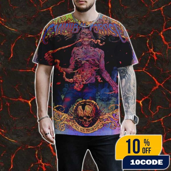 Cannibal Corpse North America 2025 Tour Poster Event On 15 September 2025 At Nashville Tennessee Marathon Music Works Artwork By Vince Locke All Over Print Graphic T-Shirt, Hoodie