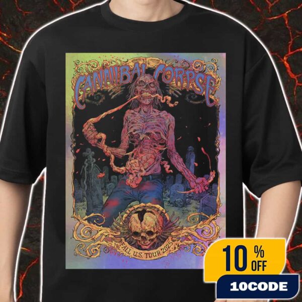 Cannibal Corpse North America 2025 Tour Poster Event On 15 September 2025 At Nashville Tennessee Marathon Music Works Artwork By Vince Locke Merch Unisex T-Shirt