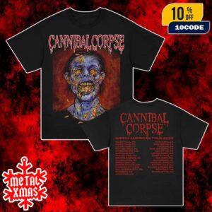 Cannibal Corpse Skull Maggot 2025 North American Tour With Tour Dates Backprint Unisex Double Sides T-Shirt