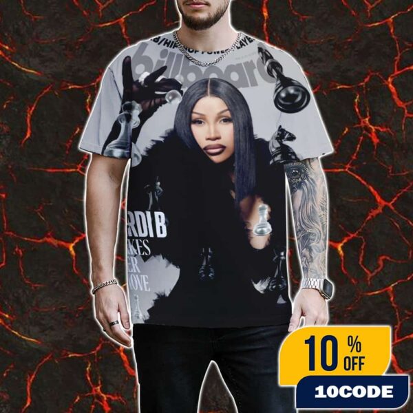 Cardi B Graces The Cover Of Billboard Magazine Makes Here Move 2025 All Over Print Graphic T-Shirt, Hoodie