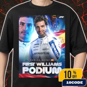 Carlos Sainz First Williams Podium F1 Azerbaijan Grand Prix 2025 At Baku City Circuit Historic Third Place Merch Unisex T-Shirt