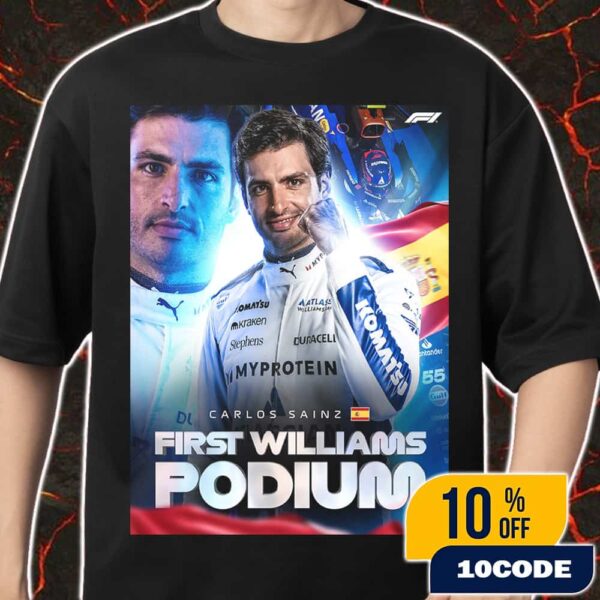 Carlos Sainz First Williams Podium F1 Azerbaijan Grand Prix 2025 At Baku City Circuit Historic Third Place Merch Unisex T-Shirt
