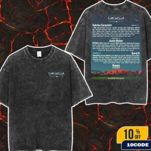Coachella 2026 Indio California Lineup At Empire Polp Club On April with Sabrina Carpenter, Justin Bieber, Karol G and Anyma Wash T-Shirt