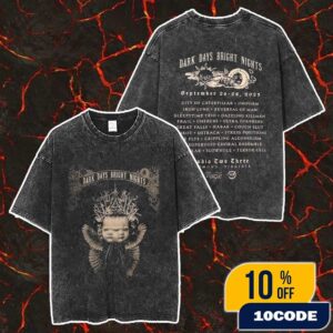 Dark Days Bright Nights On September 26 2025 At Studio Two Three Richmond Virginia With Lineup Backprint Merch Unisex Two Sided Washed T-Shirt