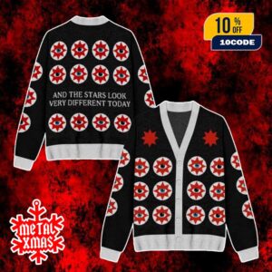 David Bowie Space Oddity Knitted Christmas Cardigan Ugly Sweater For Music Fans