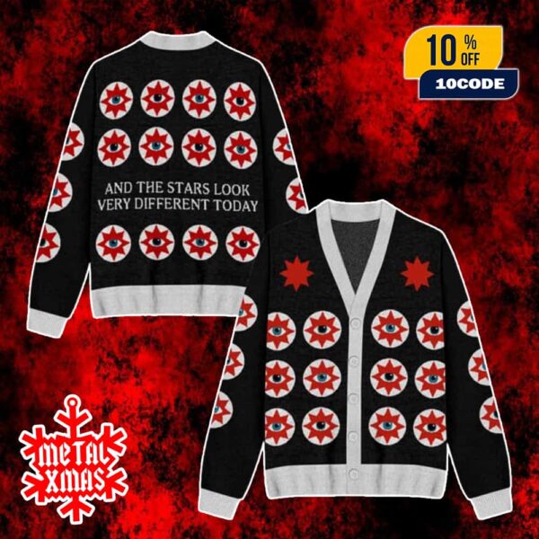 David Bowie Space Oddity Knitted Christmas Cardigan Ugly Sweater For Music Fans