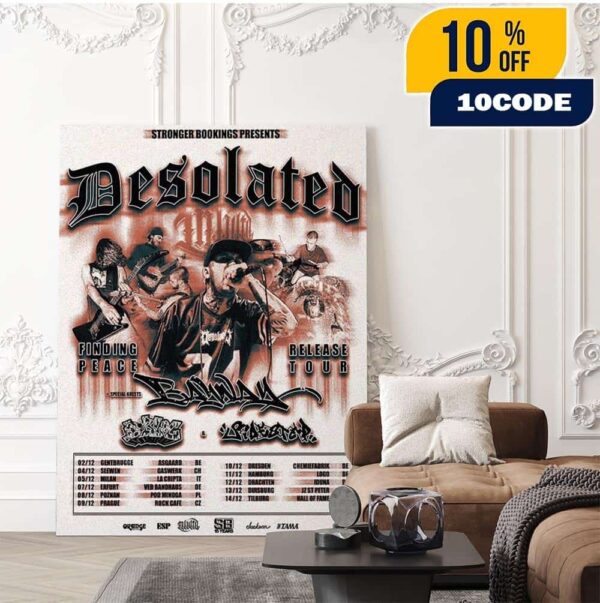 Desolated Finding Peace Release Tour 2025 Europe And UK Dates List On December Home Decor Poster Canvas