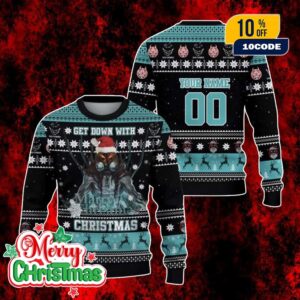 Disturbed Ugly Christmas Sweater Get Down With Christmas Custom Holiday Jumper Gift