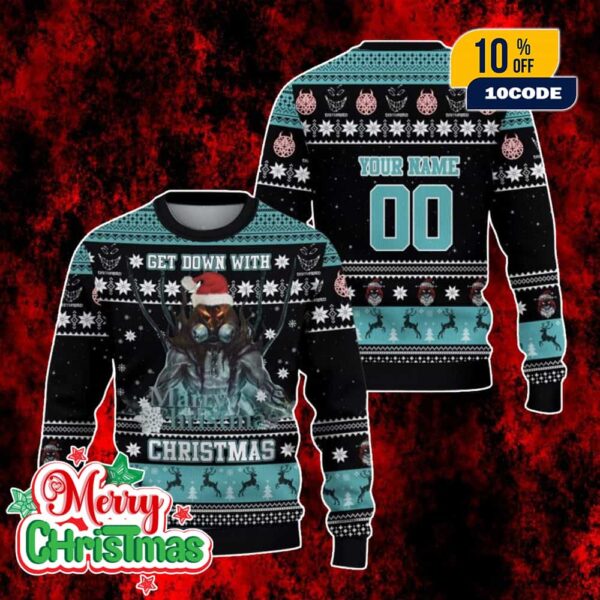 Disturbed Ugly Christmas Sweater Get Down With Christmas Custom Holiday Jumper Gift