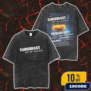 Euroblast Festival 2025 On September 26-28 At Essigfabrik Cologne Germany Poster Lineup Merch Unisex Two Sided Washed T-Shirt