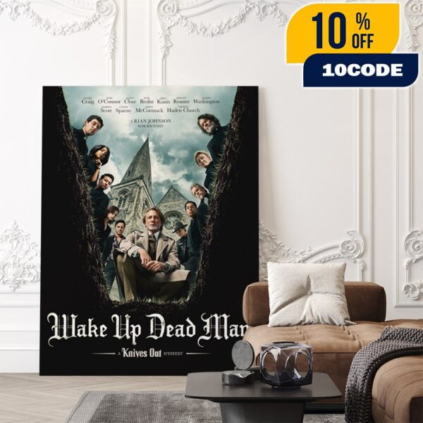 First Poster For Wake Up Dead Man A Knives Out Mystery Movie With Daniel Craig November 26-December 12 2025 Poster Canvas Home Decor