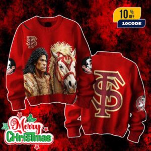 Florida State Seminoles Chief Osceola And Renegade Ugly Christmas Sweater FSU Fans Holiday Outfit