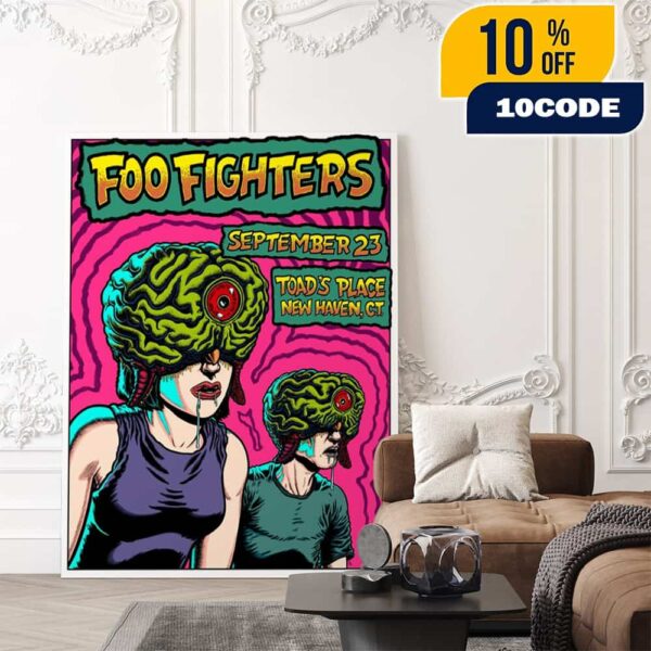 Foo Fighters New Haven September 23 2025 Poster Toad’s Place Official Concert Print Pop Up Show Poster Canvas Home Decor
